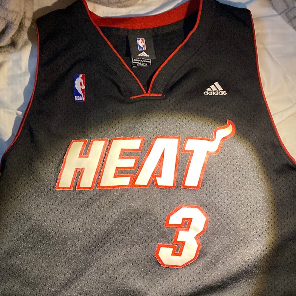 Authentic Miami Heat WADE 3 bb jersey Mens XL +2 length